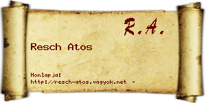 Resch Atos névjegykártya